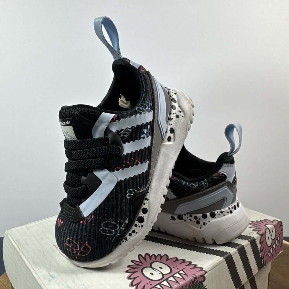SIZE 5K - Adidas Infant Flex EL Low Sneakers Core Black/Clear Sky/Cloud White